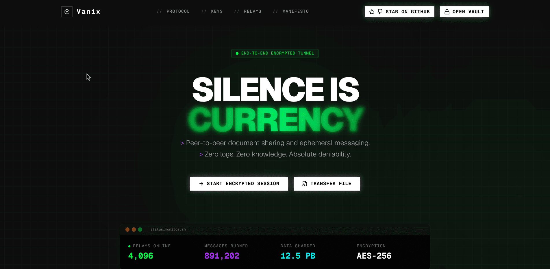 Vanix project screenshot